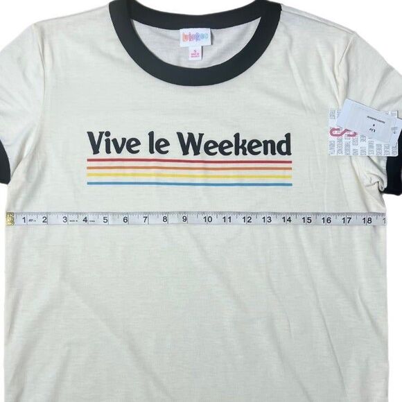 Small - Vive Le Weekend 70's graphic t-shirt, Liv LuLaRoe - Picture 2 of 4